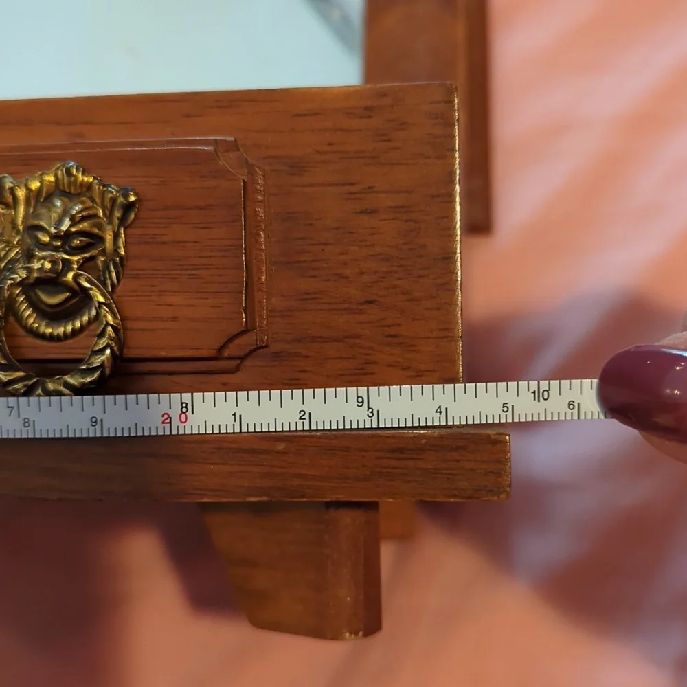 Vintage S. Sper Bijou Wooden Jewelry Box with Family Crest